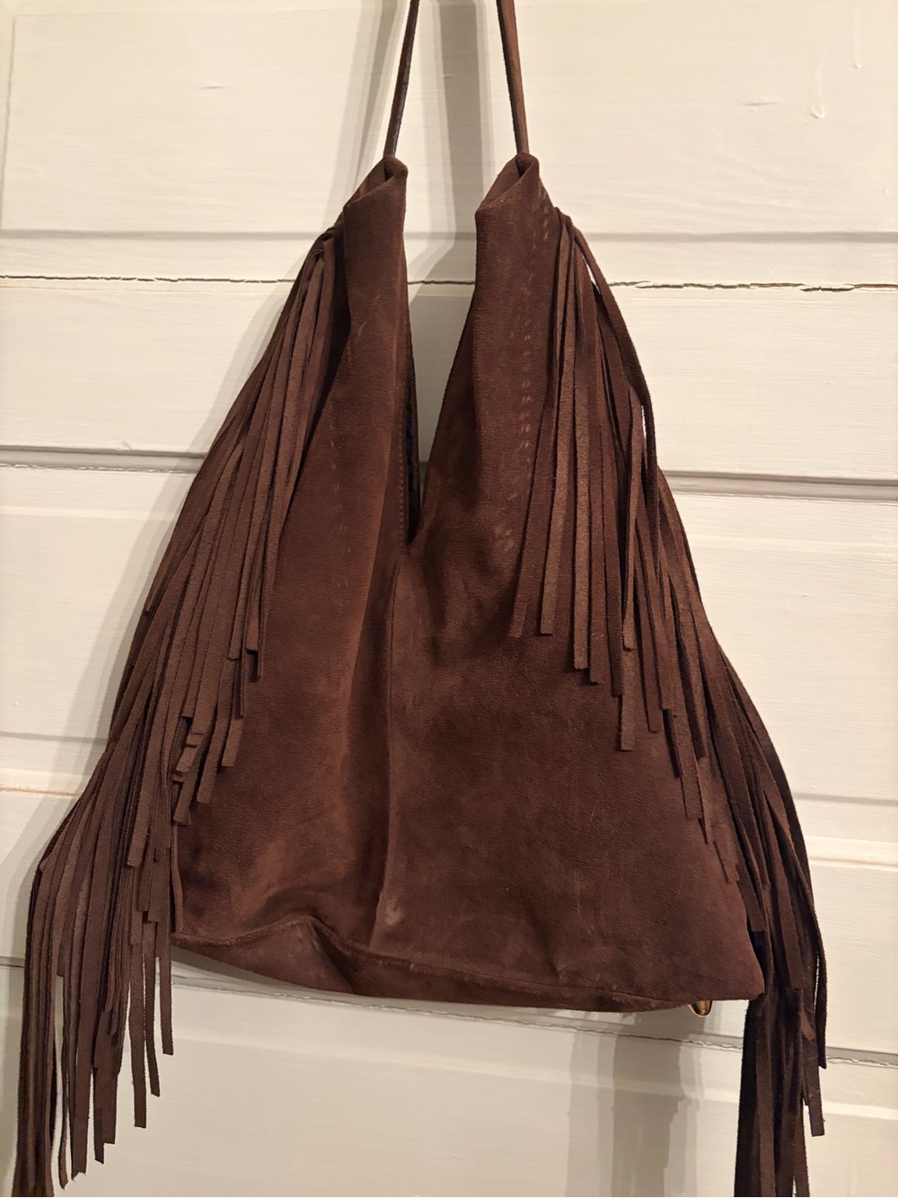DIVINA FIRENZE genuine, leather fringe bag